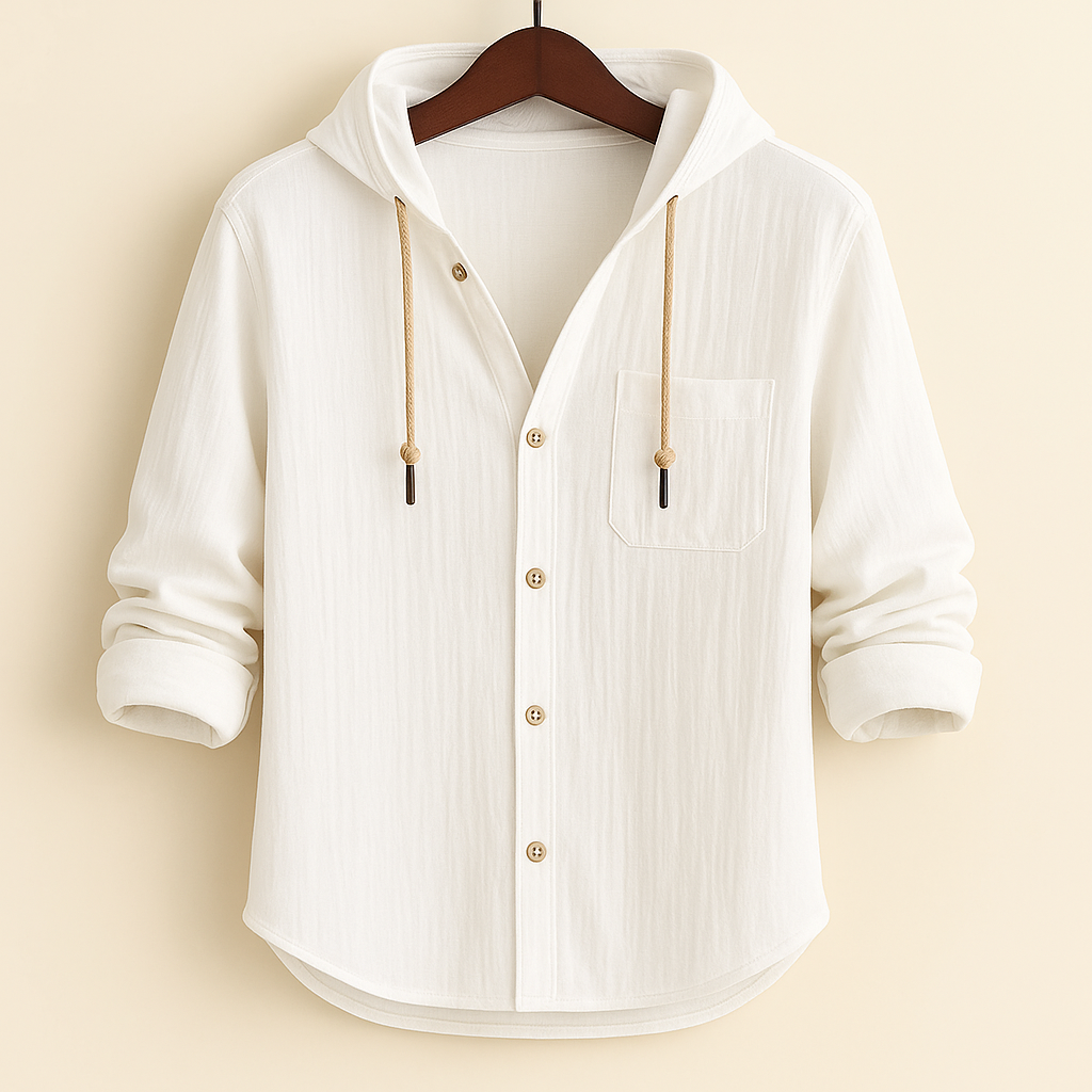 Tommaso | Camicia Luxury In Cotone Morbido Con Cappuccio