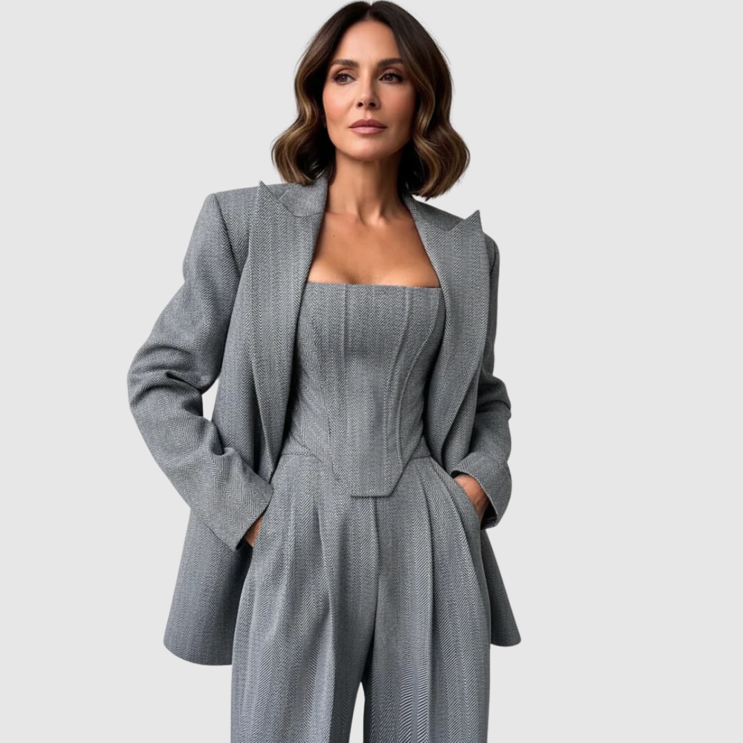 Dolce | Completo a Tre Pezzi con Blazer Doppiopetto